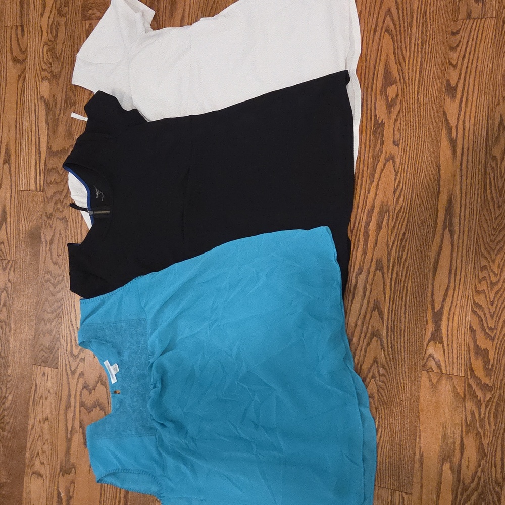 Motherhood -  Black and White Short Sleeve Tee; Blue And White Tank - Size L